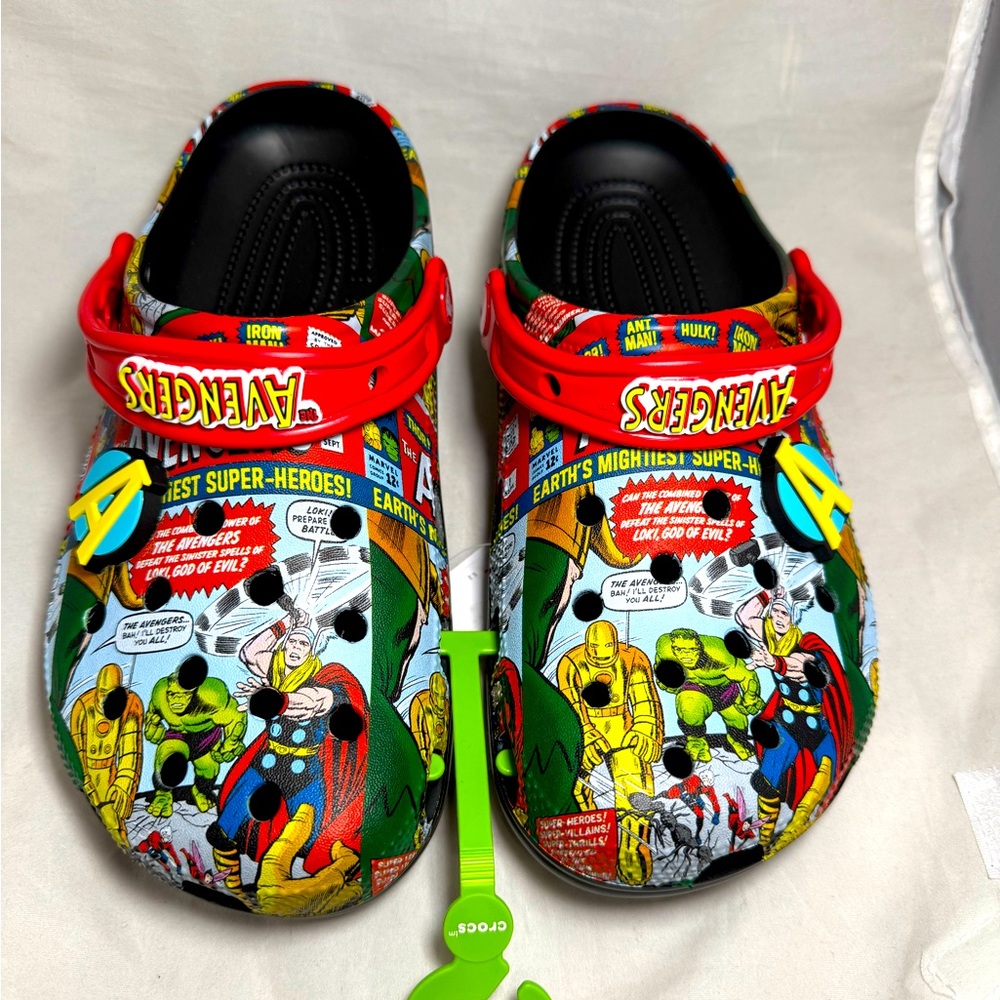 Disney Parks Avengers Crocs Thor Hulk Loki Characters M6 W8 NEW with Tags